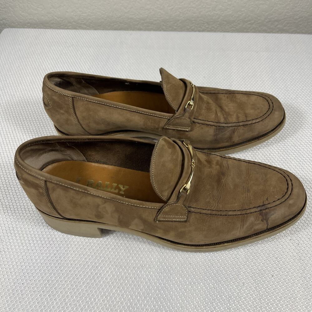 Bally of Switzerland Locarno Brown Leather Men's Slip-On Loafers Shoes Size 9.5D - Picture 2 of 12